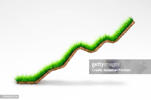 a green grass graph - climate finance stock pictures, royalty-free photos & images