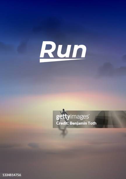 runner on beach at sunset - beach running stock illustrations