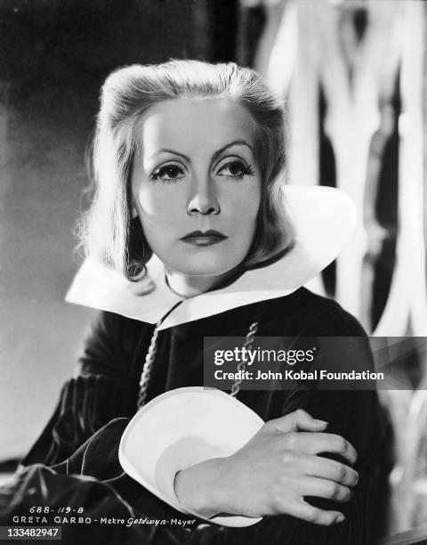 Swedish actress Greta Garbo plays the title role in the MGM film 'Queen Christina', 1933.