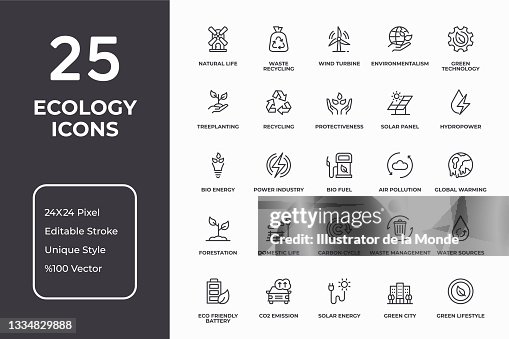 Ecology Thin Line Icon Set Ecology Thin Line Icon Set