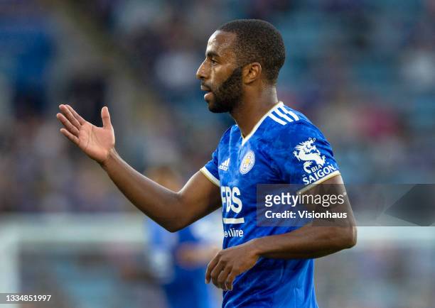 Ricardo Pereira of Leicester City in action during the pre-season friendly match between Leicester City and Villarreal at The King Power Stadium on...
