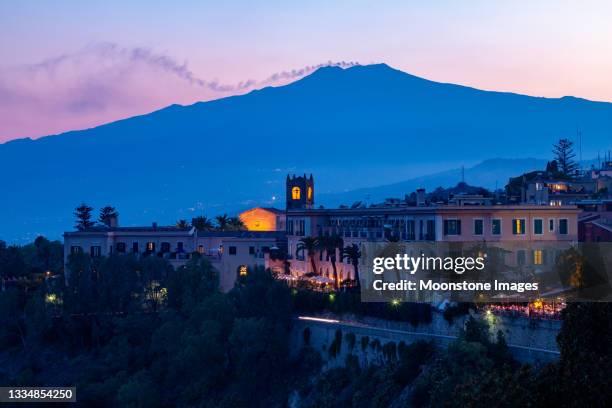 san domenico palace hotel in taormina, sicily - taormina stock pictures, royalty-free photos & images