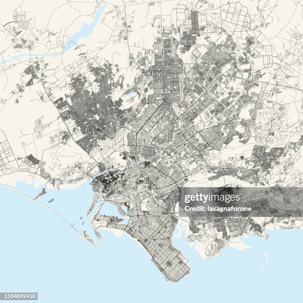 Karachi Mappa Vettoriale Del Pakistan, Foto stock