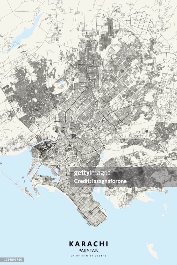 Karachi, Pakistan Vector Map