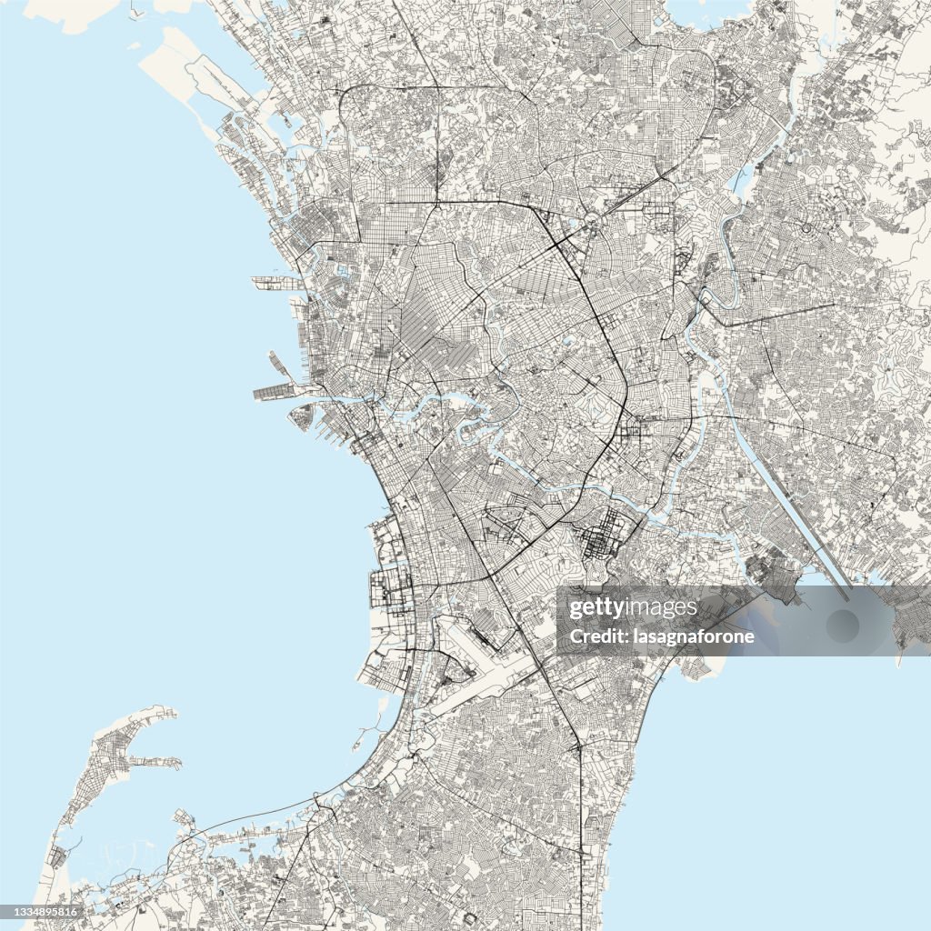 Manila, Philippines Vector Map