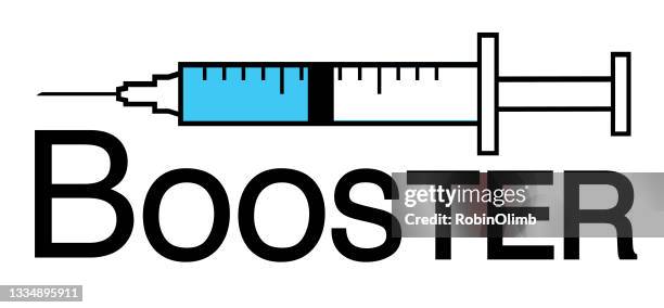 booster syringe icon - booster dose stock illustrations