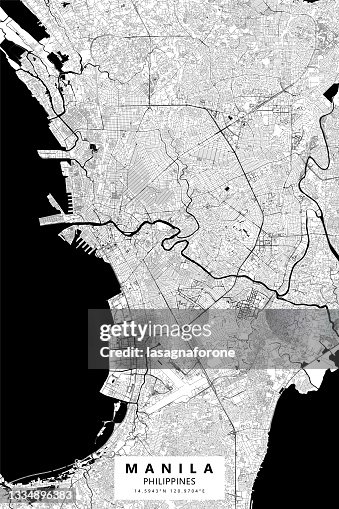 Color Manila Map Manila Philippines Vector Map High-Res Vector Graphic - Getty Images