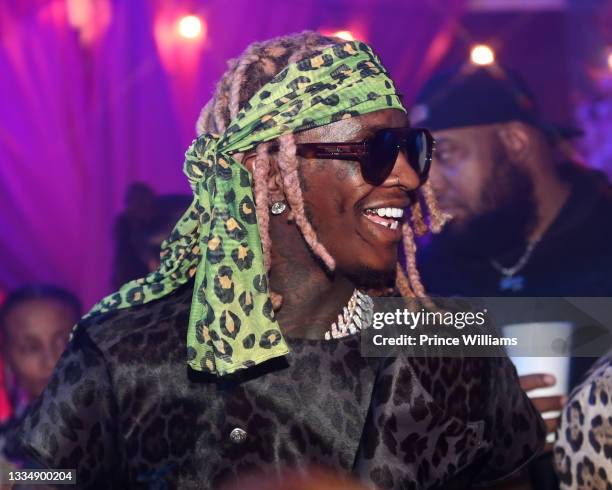 Young Thug attends his 30th Birthday Party at a private location on August 16, 2021 in Atlanta, Georgia.