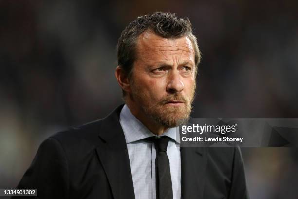 Slavisa Jokanovic, Manager of Sheffield United looks on prior to the Sky Bet Championship match between West Bromwich Albion and Sheffield United at...