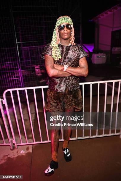Young Thug attends his 30th Birthday Party at a private location on August 16, 2021 in Atlanta, Georgia.