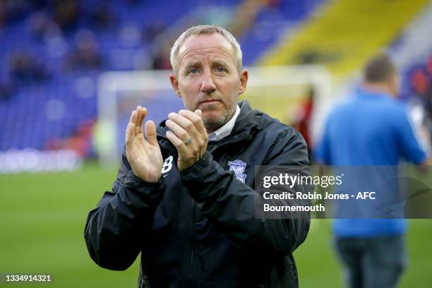 Head Coach Lee Bowyer before the Sky Bet Championship match between Birmingham City and AFC Bournemouth at St Andrew's Trillion Trophy Stadium on...