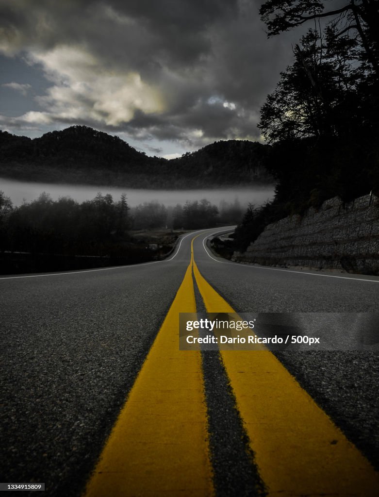 Empty road along countryside landscape,Argentina