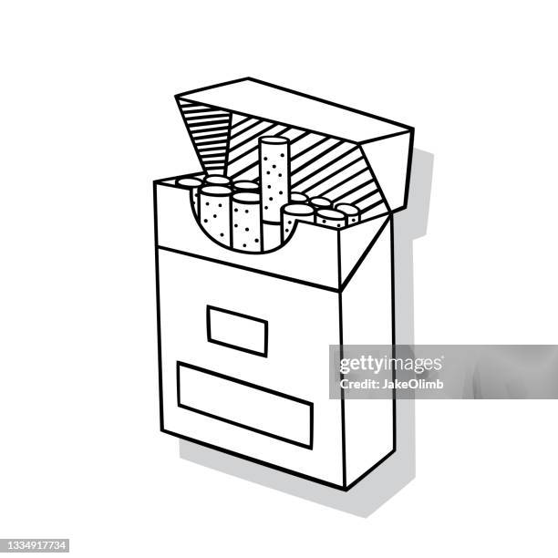 ilustraciones, imágenes clip art, dibujos animados e iconos de stock de cigarrillos doodle 5 - paquete de cigarrillos