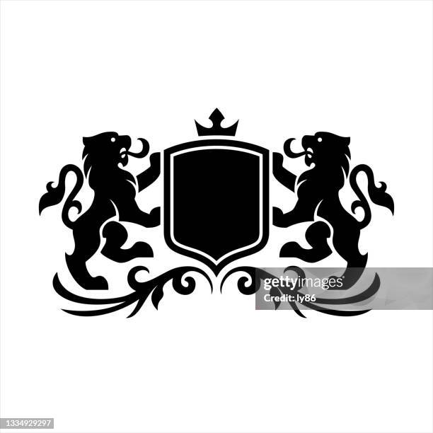 lions coat of arms - lion awards stock illustrations