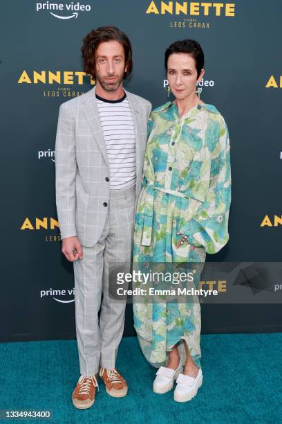 Simon Helberg and Jocelyn Towne attend a special screening of Amazon's original movie "Annette" at Hollywood Forever on August 18, 2021 in Hollywood,...