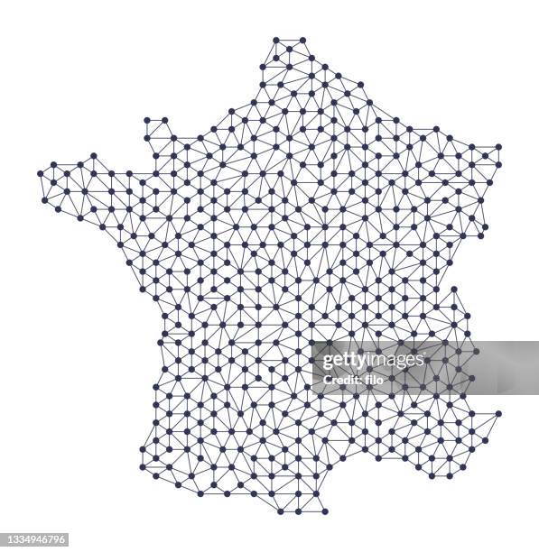 france matrix network map design - presidential election map stock illustrations