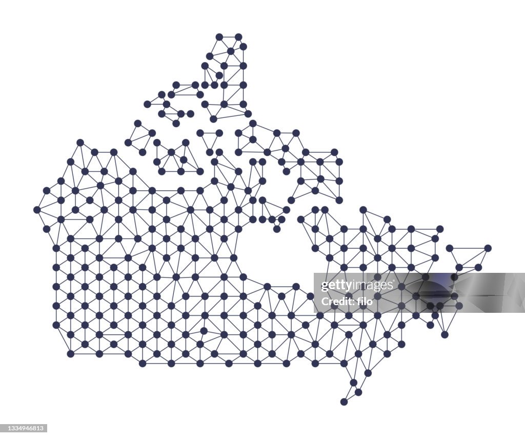 Canada Matrix Network Map Design High-Res Vector Graphic - Getty Images