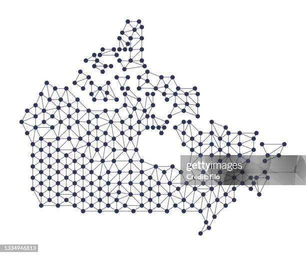 canada matrix network map design - census stock illustrations