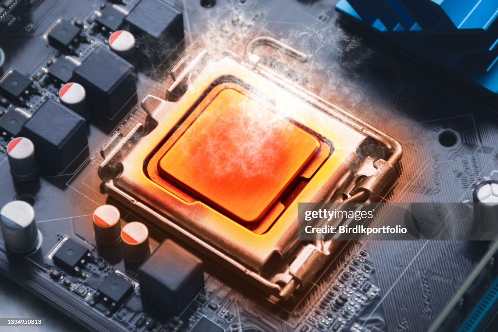 Getty Images Computer Processing Cpu Processor Chip Overheats And Burns High-Res Stock Photo - Getty Images