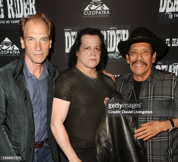 Julian Sands, Glenn Danzig and Danny Trejo attend the premiere screening of "Death Rider In the House of Vampires" at Regency Village Theatre on...