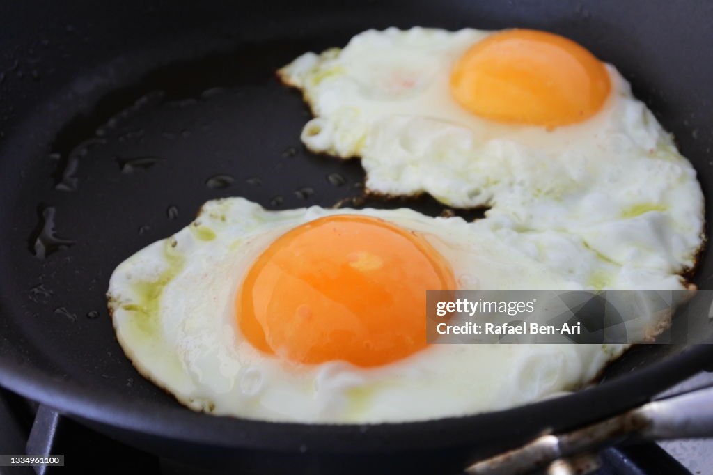 Two sunny side up eggs