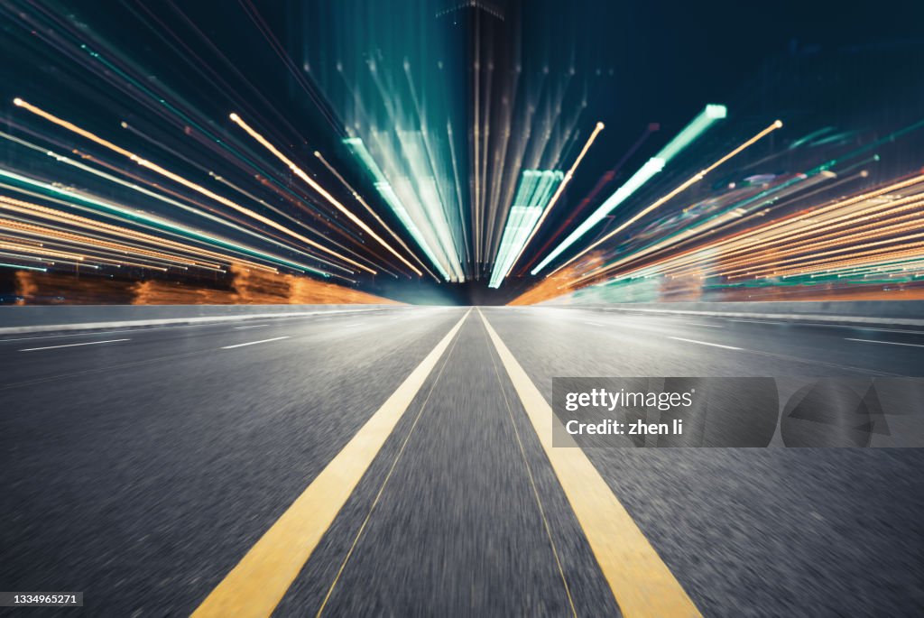 Light trail of the city at night