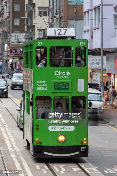 Chai Wan Station Photos And Premium High Res Pictures Getty Images looking-at-hong-kong-s-tram-transport-system-double-decker-tram-in-the