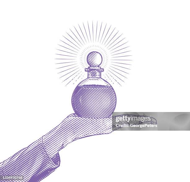 hand holding essential oil bottle - narcotics anonymous stock illustrations