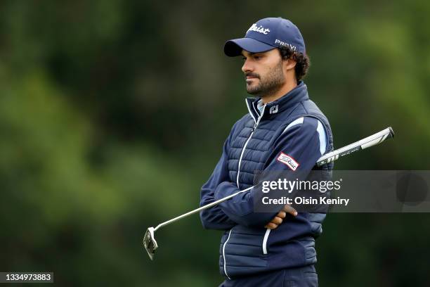 Clement Sordet of France looks on from the green of the third hole during Day One of The D+D Real Czech Masters at Albatross Golf Resort on August...