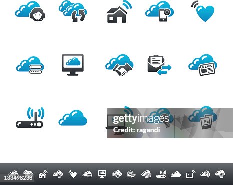 Cloud Computing & Sharing Icons | Blue Grey Cloud Computing & Sharing Icons | Blue Grey