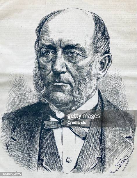 stockillustraties, clipart, cartoons en iconen met carl freiherr von rokitansky, also karl von rokitansky, austrian pathologist, politician and philosopher. - patholoog