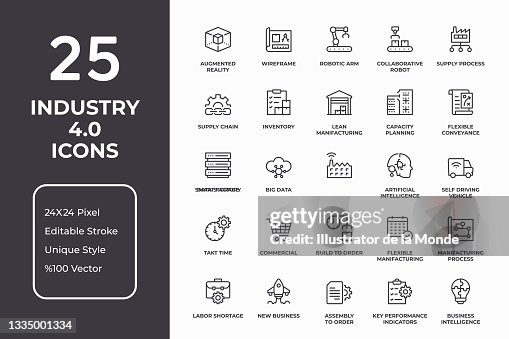 Industrie 4.0 Thin Line Icon Set Industrie 4.0 Thin Line Icon Set