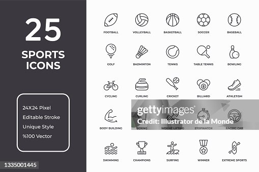 Sports Thin Line Icon Set Sports Thin Line Icon Set