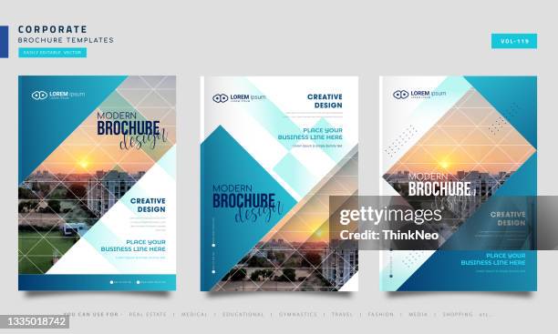 brochure cover flyer poster design layout vector template in a4 size - collection presentation stock illustrations