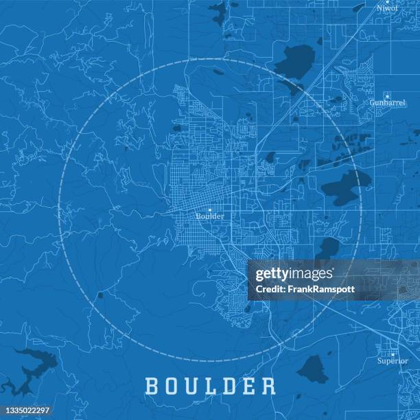 boulder co city vector road map blue text - boulder colorado city stock illustrations