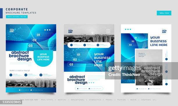 business annual report creative design. report template and presentations. brochure creative design. - pamphlet stock illustrations