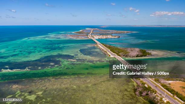 high angle view of sea against sky,big pine key,florida,united states,usa - the florida keys stock pictures, royalty-free photos & images