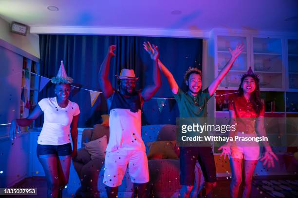 at the college house party - the power of entertainment stock pictures, royalty-free photos & images