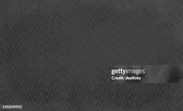 black coloured vector grunge textured effect background with a woven or interlocked pattern of grid of grey zig zag chains - herringbone stock illustrations