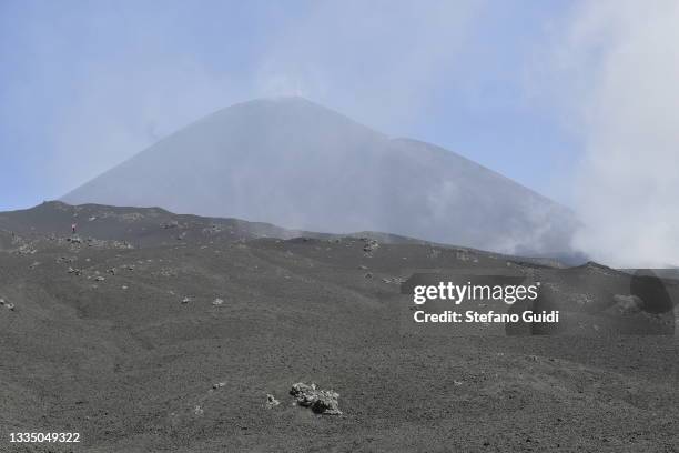 General view of Etna Volcano on August 19, 2021 in Etna, near Catania, Italy. Etna is a volcano from Sicily originating in quaternary, and is the...