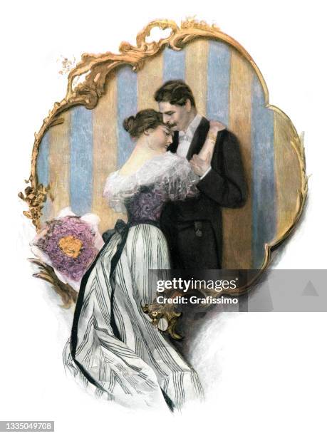 illustrations, cliparts, dessins animés et icônes de 1897: painting couple in love - tomber amoureux