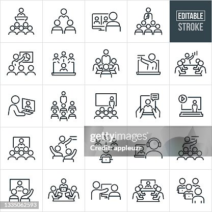Training Thin Line Icons - Editable Stroke Training Thin Line Icons - Editable Stroke