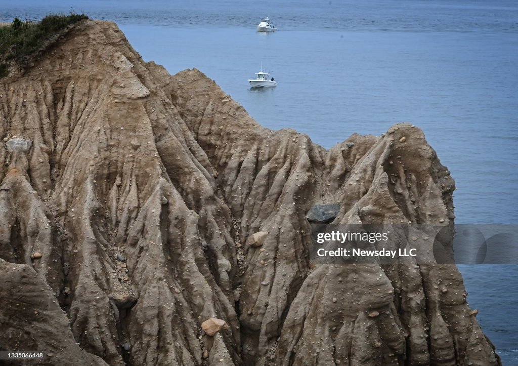 Bluffs in Montauk as seen from Camp Hero State Park