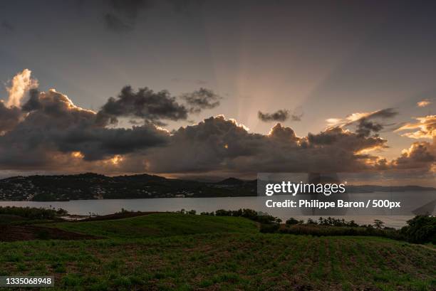 scenic view of sea against sky during sunset,martinique - french antilles stock pictures, royalty-free photos & images