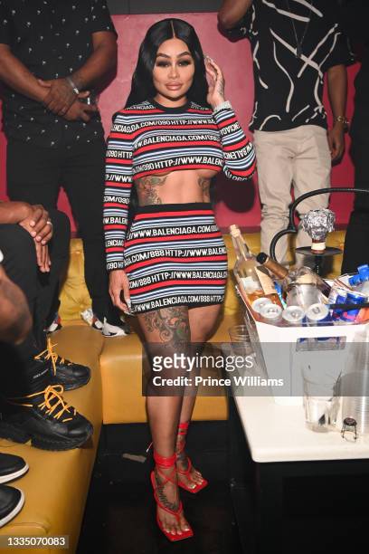 Blac Chyna attends Chaos Tuesdays at Red Martini on August 17, 2021 in Atlanta, Georgia.