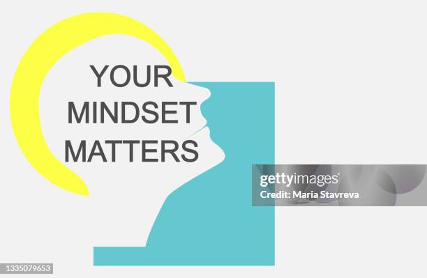your mindset matters, vector. motivational inspirational positive quote. - change mindset stock illustrations