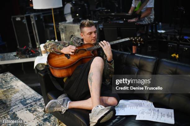 Backstreet Boys’ Nick Carter rehearses for the upcoming show The After Party at the Venetian Resort on August 19, 2021 in Las Vegas, Nevada.