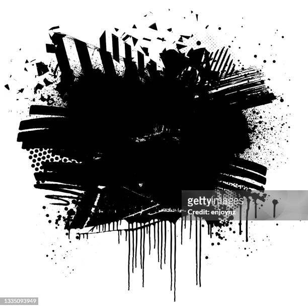 black grunge exploding vector background - spray paint stock illustrations