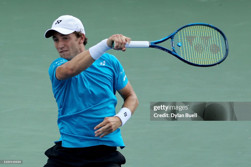 Casper Rudd Country Casper Rudd of Norway plays a forehand during his match against Diego ...