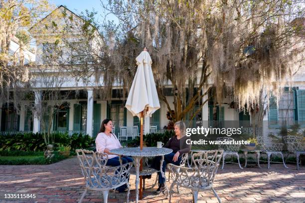 tourists relaxing at myrtles plantation, louisiana - louisiana home stock pictures, royalty-free photos & images